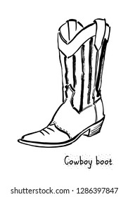 Cowboy boot. Cowboy shoes. Western. American-style. Vector illustration