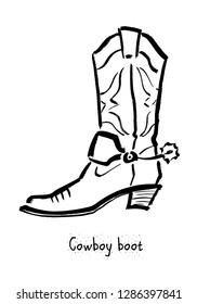 Cowboy boot. Cowboy shoes. Western. Vector illustration