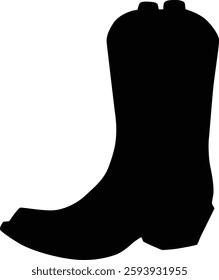 Cowboy Boot Silhouette Icon Design