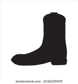 Cowboy boot silhouette icon logo vector illustration.