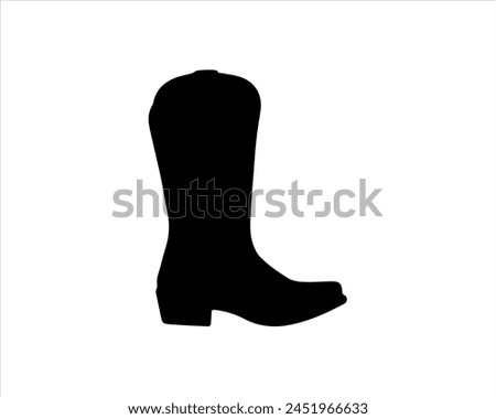 Cowboy boot silhouette icon logo vector illustration isolated on white background