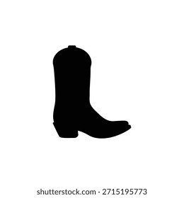 Cowboy boot silhouette icon vector flat design.