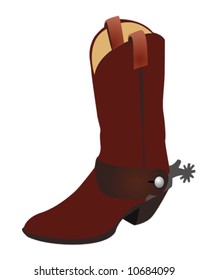 Cowboy Boot and Spur Illustration Vector