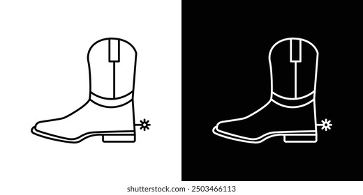 Cowboy Boot thin line vector icon set.