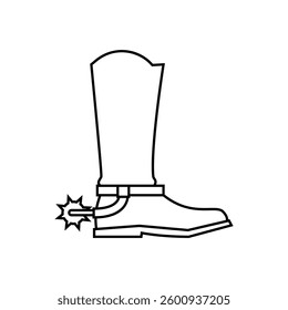 Cowboy boot vector icon. Cowboy illustration sign. Boot symbol or logo.