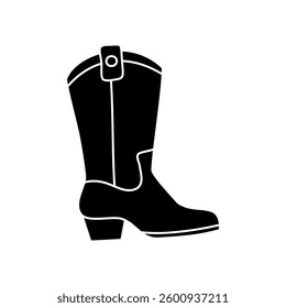 Cowboy boot vector icon. Cowboy illustration sign. Boot symbol or logo.