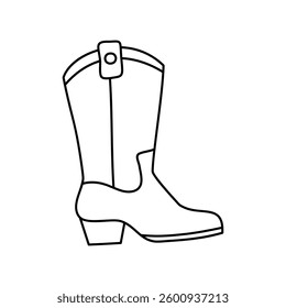 Cowboy boot vector icon. Cowboy illustration sign. Boot symbol or logo.