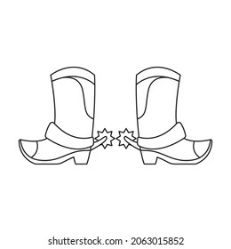 Cowboy boot vector icon.Outline vector icon isolated on white background cowboy boot.