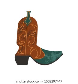 Cowboy boot. Vector illustration on white background.