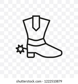 Cowboy Boot vector linear icon isolated on transparent background, Cowboy Boot transparency concept can be used for web and mobile
