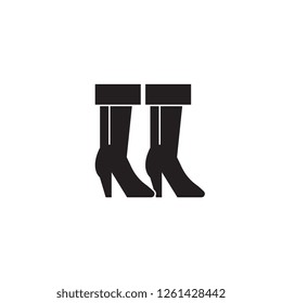 Cowboy boots black vector concept icon. Cowboy boots flat illustration, sign