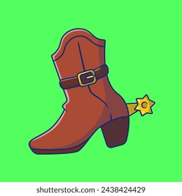 Cowboy Boots Cartoon Vector Icons Illustration. Flat Cartoon Concept. Suitable for any creative project.