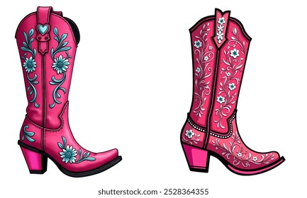 cowboy boots clipart illustration VECTOR