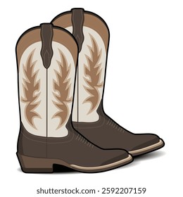 Cowboy boots, Cowgirl boots colorful vector design element.