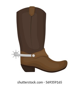 Cowboy boots icon in cartoon style isolated on white background. Rodeo symbol stock vector illustration.