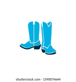 Cowboy boots icon colored symbol. Premium quality isolated rodeo element in trendy style.