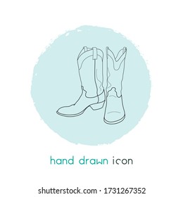 Cowboy bootet das Symbol-Zeilenelement. Vector Illustration von Cowboy Boots Icon Linie isoliert auf sauberem Hintergrund für Ihr Web Mobile App Logo Design.