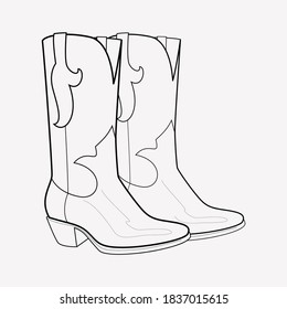 Cowboy boots icon line element. Vector illustration of cowboy boots icon line isolated on clean background for your web mobile app logo design.