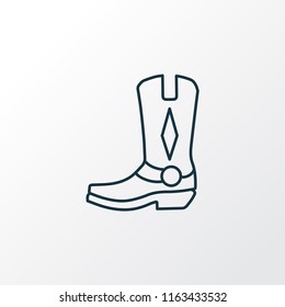 Cowboy boots icon line symbol. Premium quality isolated rodeo element in trendy style.