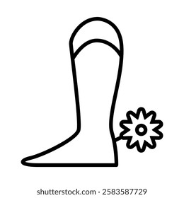 Cowboy boots icon in thin line style