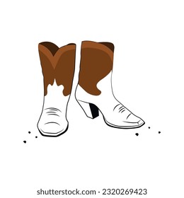 Cowboy Boots Icon Vector Design.