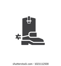 Cowboy boots icon vector, filled flat sign, solid pictogram isolated on white. Symbol, logo illustration.