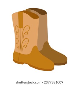 cowboy boots illustration vector isolated