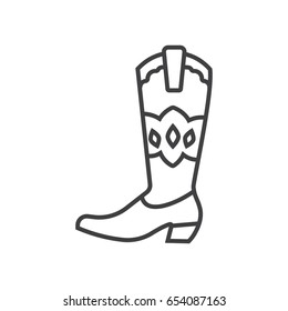 Cowboy boots line icon.