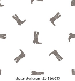 Cowboy Stiefel mit Ornament nahtlos Muster. Wild-West-Thema. handgezeichnet farbige, trendige Vektorgrafik auf weißem Hintergrund