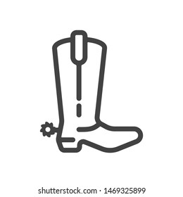 Cowboy boots outline icon. Vector illustration.