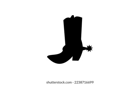 cowboy boots with spurs silhouette high quality vector