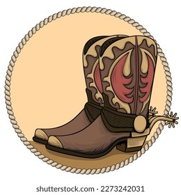 Cowboy Boots Vector Art, Illustration