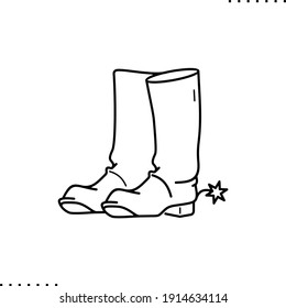 cowboy boots vector icon in outline