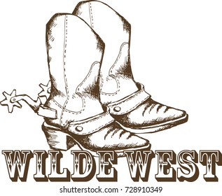 Cowboy boots. Vector illustration