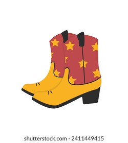 Cowboy boots. Wild West Clipart icons. Western theme wild west concept.