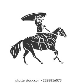 Cowboy Bow Icon Silhouette Illustration. Western Vector Graphic Pictogram Symbol Clip Art. Doodle Sketch Black Sign.