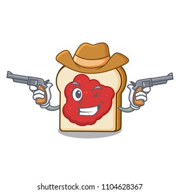 Cowboy bread with jam character cartoon