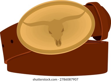 Cowboy brown belt. vector illustration