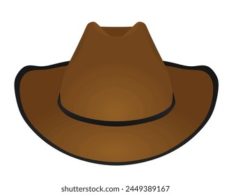 Sombrero marrón vaquero. Ilustración vectorial