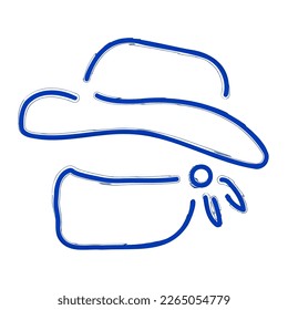 cowboy brush on white background, vector illustration.