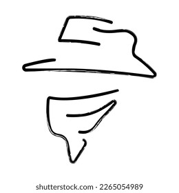 cowboy brush on white background, vector illustration.