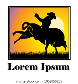 cowboy and  bull, logo element