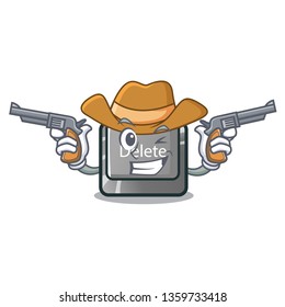 Cowboy button delete isolated with the character