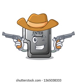 Cowboy button enter in the shape mascot