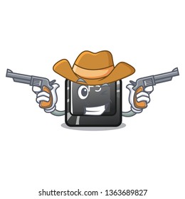 Cowboy button f5 isolated with the character