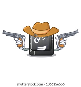 Cowboy button f9 isolated in the mascot