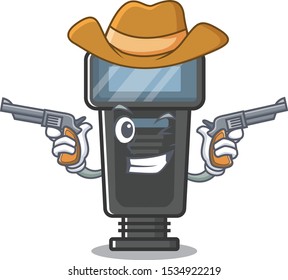 Cowboy camera flash in the cartoon shape