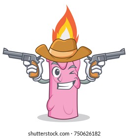 Cowboy candle character cartoon style