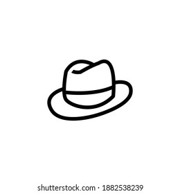 cowboy cap line icon vector illustration