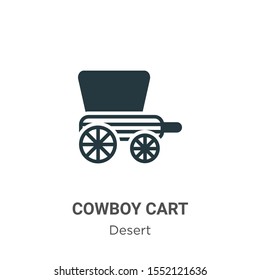 Cowboy cart vector icon on white background. Flat vector cowboy cart icon symbol sign from modern desert collection for mobile concept and web apps design.